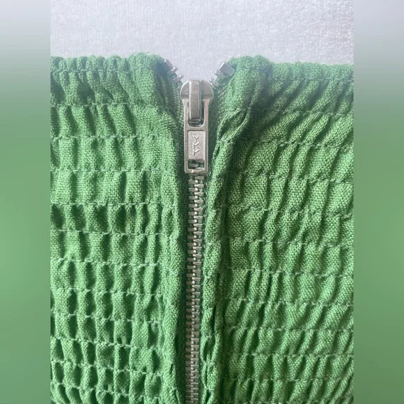 New Reformation Prescott Linen Dress In Palm Green - Picture 5 of 9